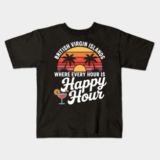 Beach Travelling Vacation Palm Tree British Virgin Islands Kids T-Shirt